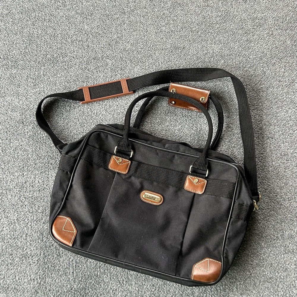 Jaguar Bag Black 16 Nylon Business Briefcase  Soft Case Adjustable Strap Vintage